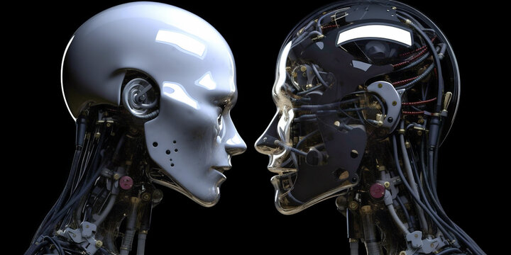 Two robot androids