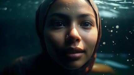 portrait of a person underwater