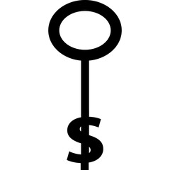 Key With Dollars Sign Icon