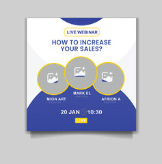 modern webinar design template for live class meting and  business conference