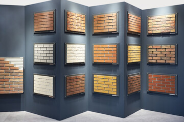 Brick decorative wall panels on construction store
