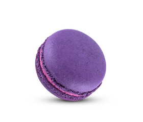 Purple macaroon isolated on transparent background. PNG