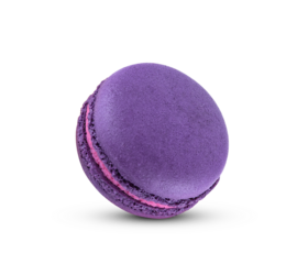 Purple macaroon isolated on transparent background. PNG