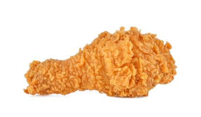 Fried chicken leg isolated on transparent background. PNG