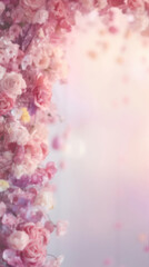 Obraz premium Blurred Flower Arch Background for Product Displays and Portraits, Generative AI technology.