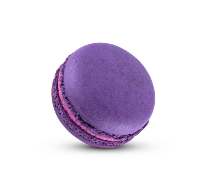 Purple macaroon isolated on transparent background. PNG