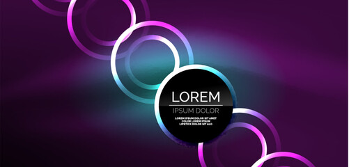 Neon lines and waves abstract background. Techno glowing neon shapes vector illustration for wallpaper, banner, background, landing page, wall art, invitation, prints, posters