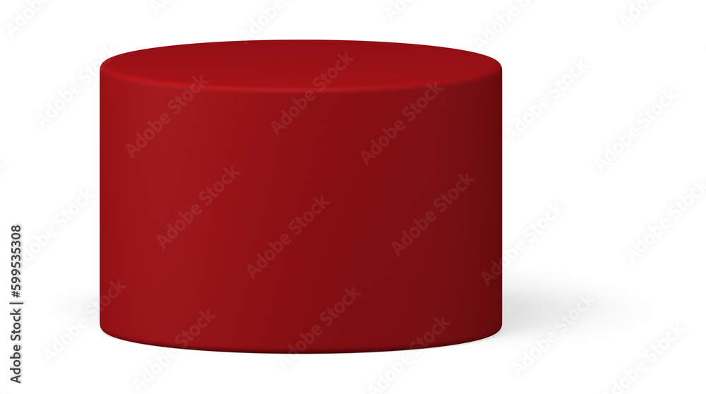 Poster 3d red cylinder podium round geometric form stand for interior decor