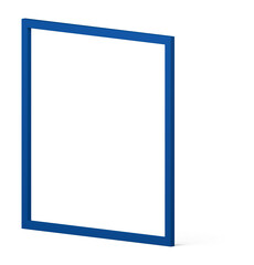Blue 3d frame simple vertical rectangle decor element showcase design realistic illustration