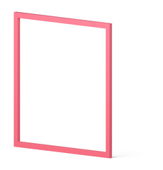 Obraz premium Pink 3d frame simple vertical rectangle decor element showcase design realistic illustration
