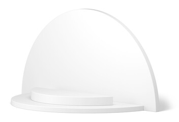 3d podium white neutral minimalist aesthetic showcase for commercial advertising