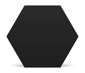 3d hexagon black six corner geometric wall interior decor element presentation design