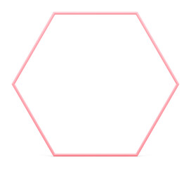 3d pink hexagonal frame premium decor element geometric design