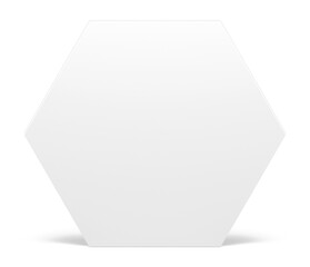 3d hexagon white six corner geometric wall interior decor element presentation design