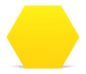 3d hexagon yellow six corner geometric wall interior decor element presentation design