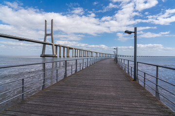 Vasco da Gama bridge in Lisbon, Portugal