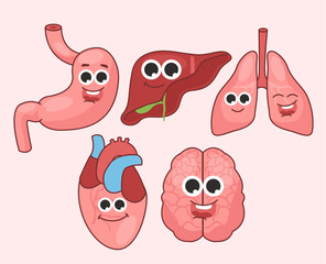 Set Collection Face Funny Human Organs
