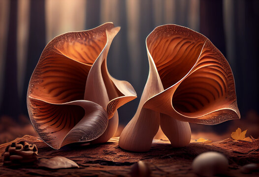 Beautiful photo Wood ear mushrooms concept, contemporary colors and mood social background. 
Generative AI technology.