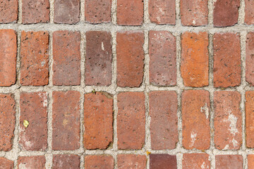 Texture and detail of a brick footpath