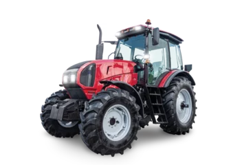 Foto op Canvas Modern wheeled tractor isolated on transparent background © Dushlik