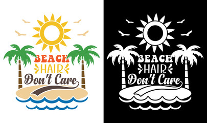 Fototapeta na wymiar Custom Typography Vector Printable Summer Beach Quotes Design