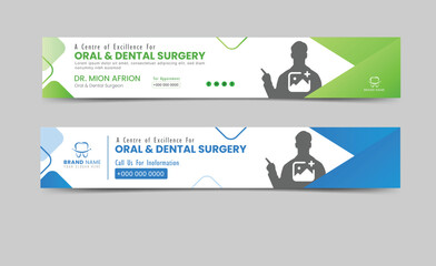 Modern dental social media cover design template for doctor, clinic and dentist