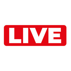 Red live button icon on a Transparent Background