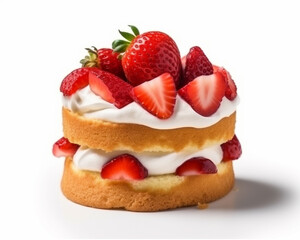Strawberry Shortcake with two layers with sstrawberry AI generated
