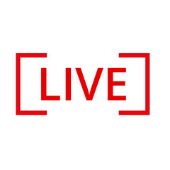 Red live button icon on a Transparent Background