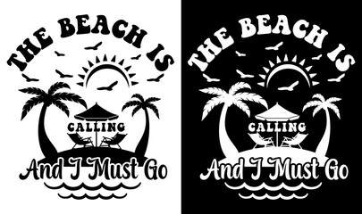 Custom Typography Vector Printable Summer Beach Quotes Design