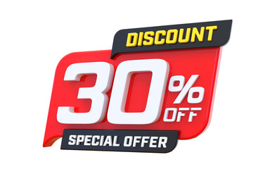 30 Percent Discount Special Offer Sign