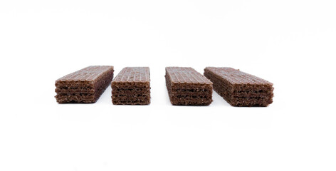 Chocolate wafers isolated on white background, after some edits.