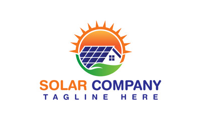 Solar company Logo Design Vector White Background