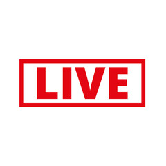 Red live button icon on a Transparent Background