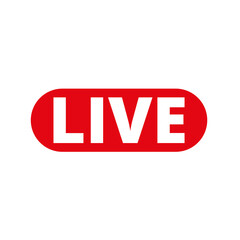 Red live button icon on a Transparent Background