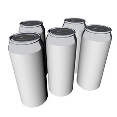 aluminum beverage cans with white labels