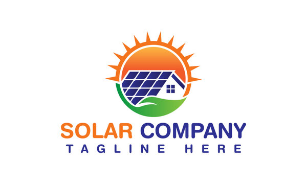 Solar company Logo Design Vector White Background