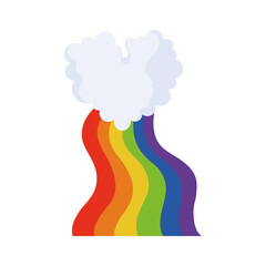 Concept illustration of LGBT symbol. A symbol of LGBT pride. Vector isolated illustration of LGBT symbol. LGBT rainbow cloud.