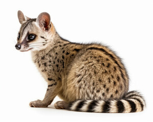 photo of genet (mammal) isolated on white background. Generative AI