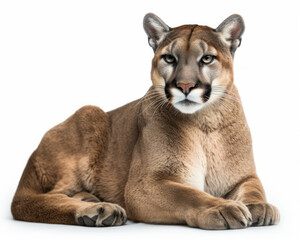 Obraz premium photo of Florida panther isolated on white background. Generative AI