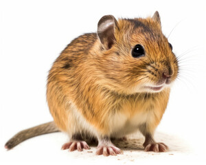 photo of gerbil (rodent) isolated on white background. Generative AI