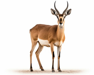 photo of gazelle isolated on white background. Generative AI