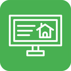 Computer house Vector Icon Design Illustration