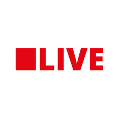 Red live button icon on a Transparent Background