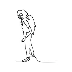 Mother and daughter linear drawing design vector