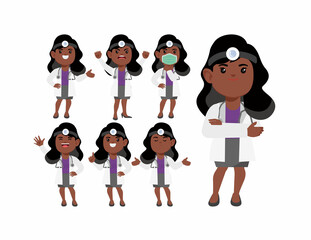 Obraz premium Set of doctor with different poses