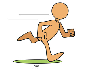 cartoon character body-posture-Run, comfortable for animation