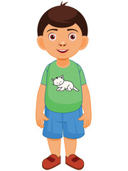 Little Boy's front character. studying at school