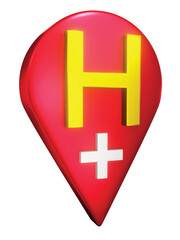 Obraz premium Hospital location icon