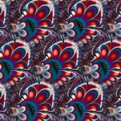 Fractal complex red patterns - Mandelbrot set detail, digital artwork for creative graphic